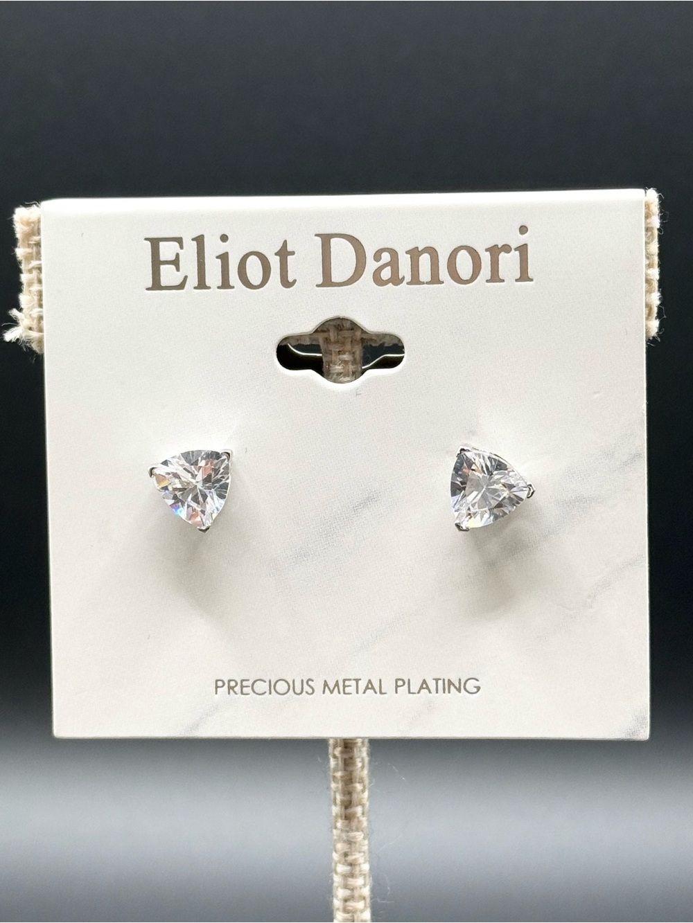 Eliot Danori Rhodium Plated Silver-Tone Cunoc Zirconia Earrings